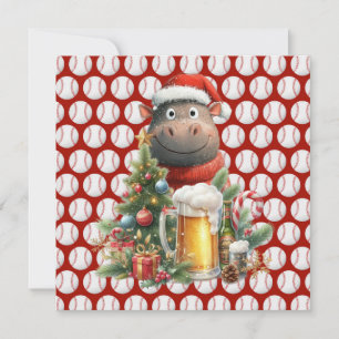Baseball Weihnachten Thema mit Hippo