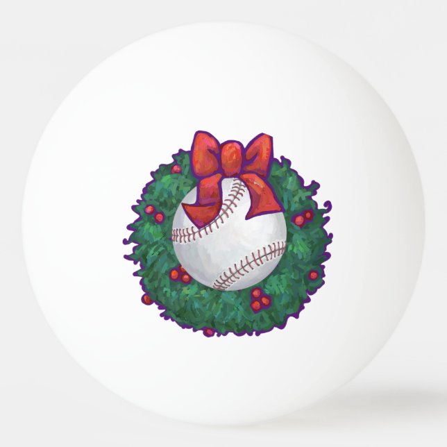 Baseball Weihnachten Tischtennisball (Rückseite)