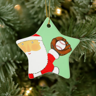 Baseball Weihnachts-Keramik Ornament