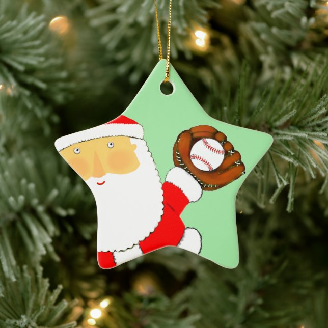 Baseball Weihnachts-Keramik Ornament (Baum)