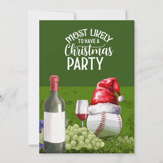 Baseball Weihnachts-Party Save the Date für den Sp Einladung (Vorderseite)