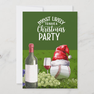 Baseball Weihnachts-Party Save the Date für den Sp Einladung