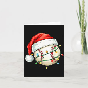 Baseball-Weihnachts-Shirt Lustiger Santa-Hut Srt M Karte