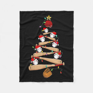 Baseball Weihnachtsbaum Funny Baseball Player Xmas Fleecedecke