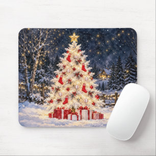 Baseball-Weihnachtsbaum mit roten Socken Mousepad