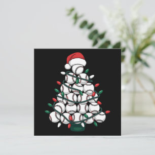Baseball-Weihnachtsbaum-Santa-Sport Feiertagskarte