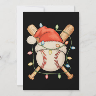 Baseball Weihnachtsfeier Weihnachtsmannmütze Weihn Feiertagskarte