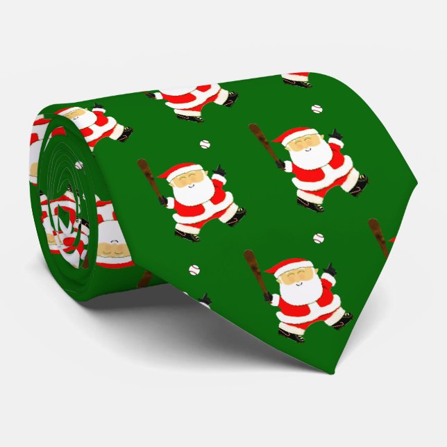 Baseball Weihnachtsfeiertag Krawatte (Gerollt)