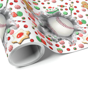 Baseball Weihnachtsgeschenk Geschenkpapier