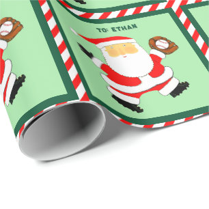 Baseball-Weihnachtsgeschenk Geschenkpapier