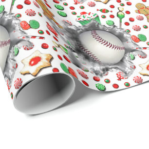 Baseball Weihnachtsgeschenk Geschenkpapier