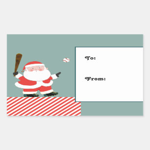 Baseball Weihnachtsgeschenk Tag Rechteckiger Aufkleber