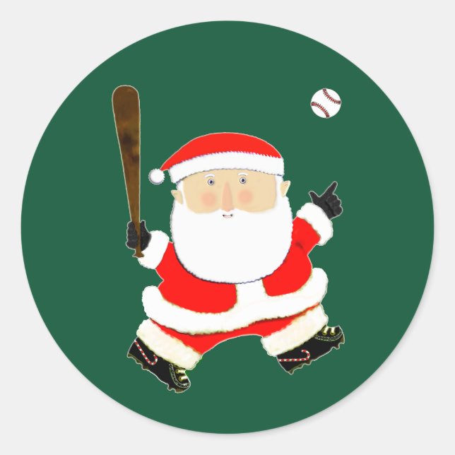 Baseball Weihnachtsgeschenke Runder Aufkleber (Vorderseite)