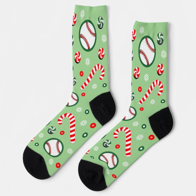 Baseball Weihnachtsgeschenke Socken (Linkes Detail)
