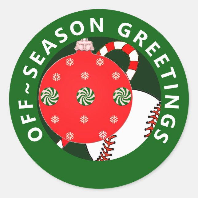 Baseball Weihnachtsgeschenke Stickers (Vorderseite)
