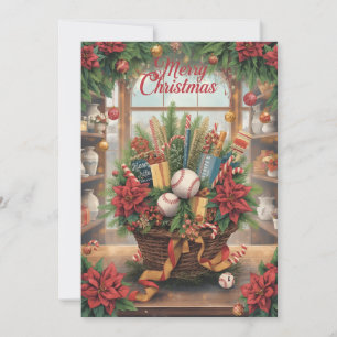Baseball Weihnachtsgeschenkkorb für Spieler Feiertagskarte