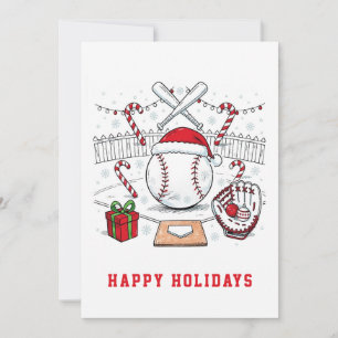 Baseball-Weihnachtsgrußkarte Feiertagskarte