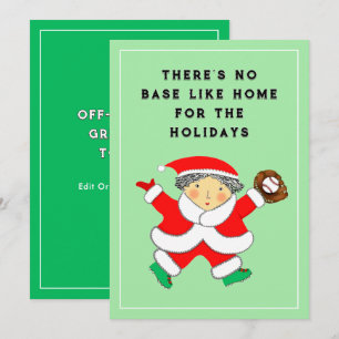Baseball-Weihnachtsgrußkarte Feiertagskarte