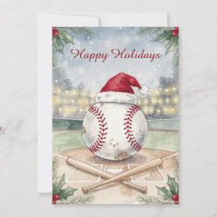 Baseball-Weihnachtsgrußkarte Feiertagskarte