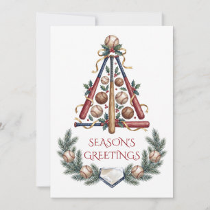 Baseball-Weihnachtsgrußkarte Feiertagskarte