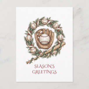 Baseball-Weihnachtsgrußkarte Feiertagspostkarte
