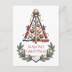 Baseball-Weihnachtsgrußkarte Feiertagspostkarte
