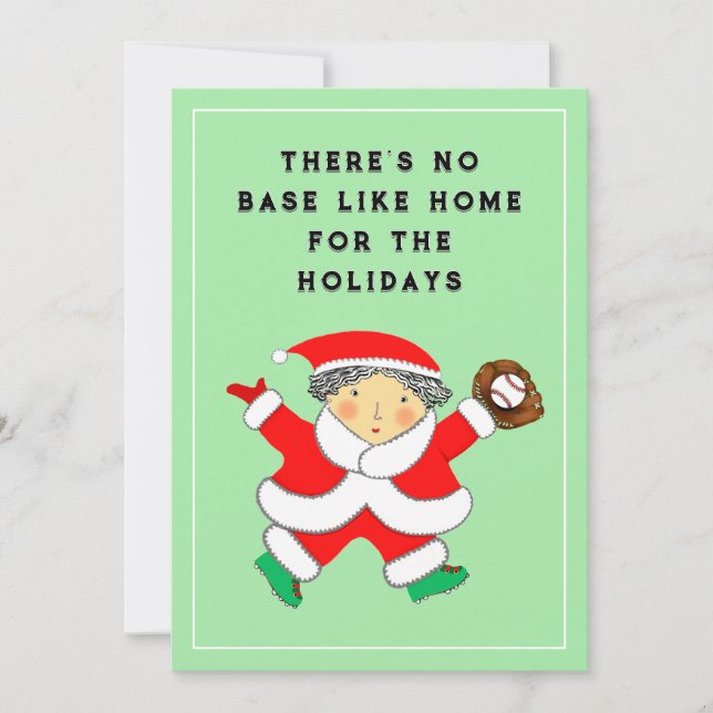 Baseball Weihnachtskarte Feiertagskarte (Vorderseite)