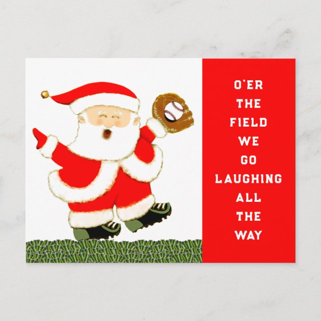 Baseball-Weihnachtskarten Feiertagspostkarte (Vorderseite)