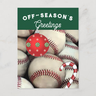 Baseball Weihnachtskarten Feiertagspostkarte
