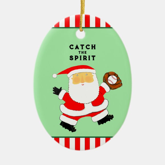 Baseball Weihnachtskollektiv Keramik Ornament (Vorne)