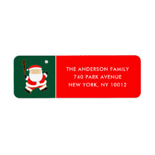 Baseball Weihnachtslabel
