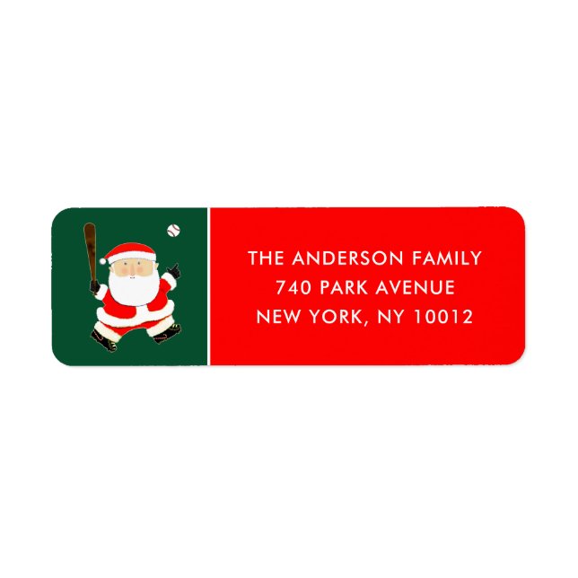 Baseball Weihnachtslabel (Vorne)