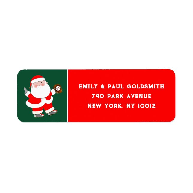 Baseball Weihnachtslabel (Vorne)