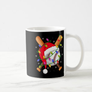 Baseball-Weihnachtslichter Santa Hut Baseballspiel Kaffeetasse
