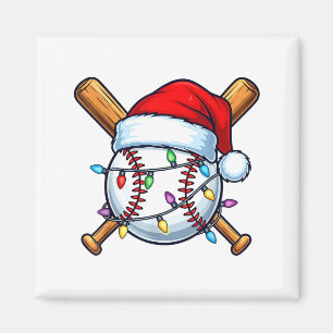 Baseball-Weihnachtslichter Santa Weihnachten Baseb Magnet