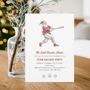 Baseball-Weihnachtsmann schwingt sich in die Weihn Einladung