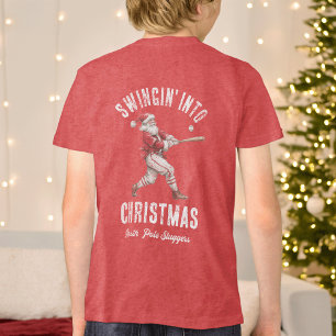 Baseball-Weihnachtsmann schwingt sich in die Weihn Tri-Blend Shirt