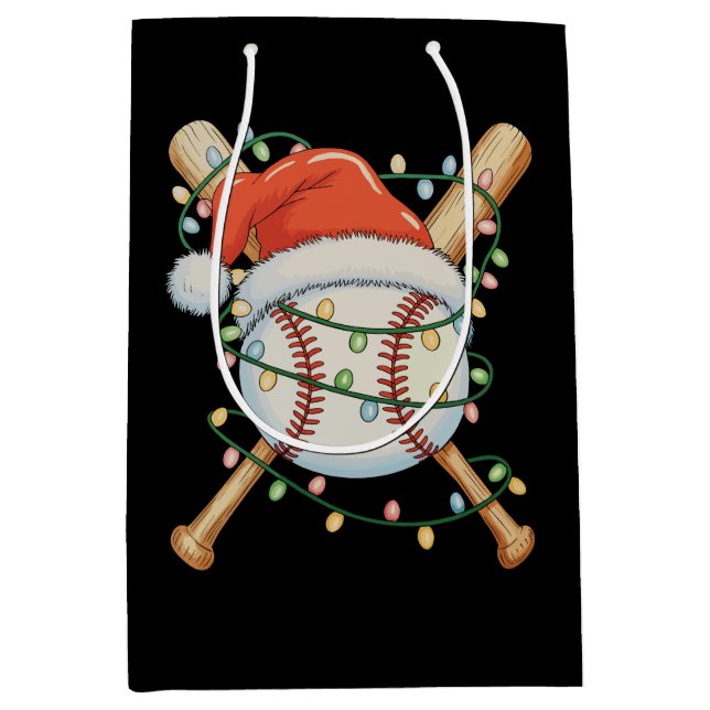 Baseball Weihnachtsmannmütze Weihnachten Weihnacht Mittlere Geschenktüte (Vorderseite)