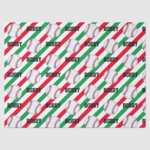 Baseball Weihnachtsnachtsnachtsnachtsnamen Streife Seidenpapier