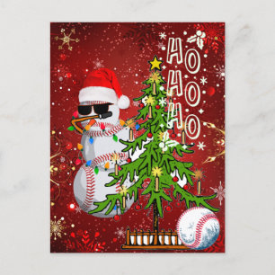 Baseball Weihnachtspostkarte Postkarte