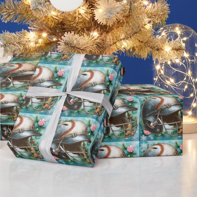 Baseball-Weihnachtsthema  Geschenkpapier (Feiertage)