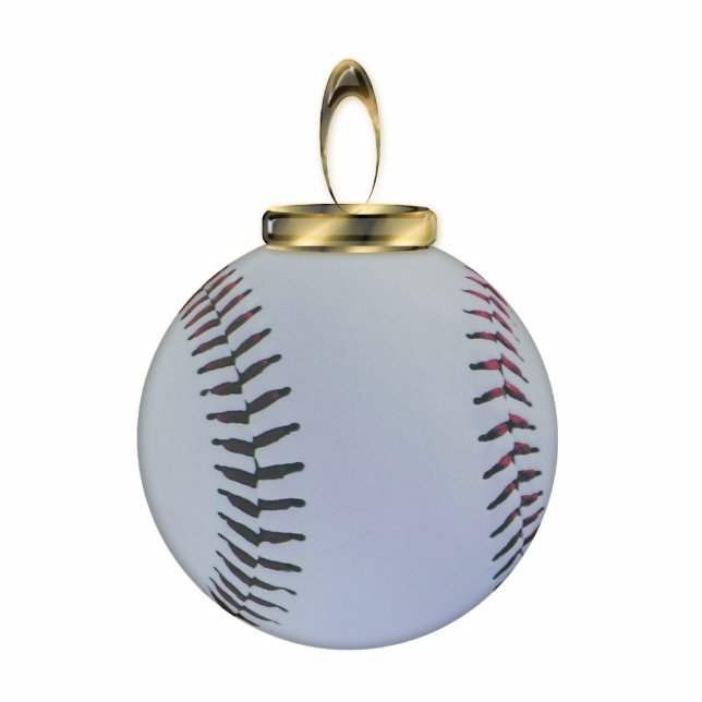 Baseball-Weihnachtsverzierung Fotoskulptur Ornament (Vorne)