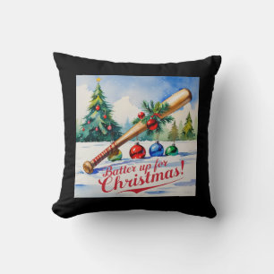 Baseball Weihnachtswirbel Kissen
