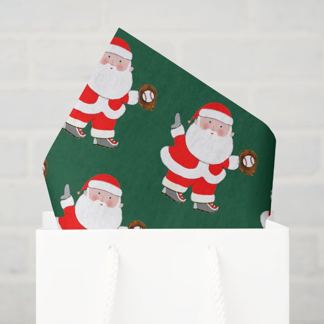 Baseball Weihnachtszettel Seidenpapier (Geschenktüte)