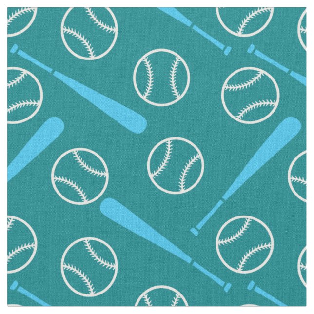 Baseball - weiß und blau auf dunkelgrün stoff (Nahaufnahme)