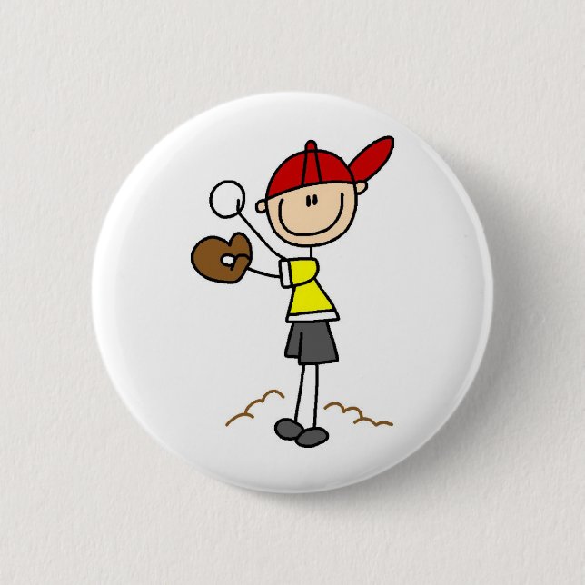 Baseball-Werfer-Knopf Button (Vorderseite)