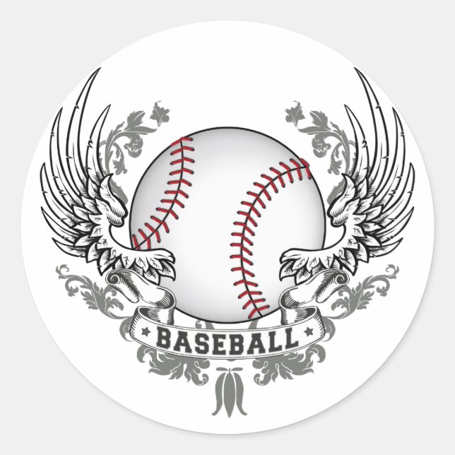 Baseball Wings Sticker (Vorderseite)