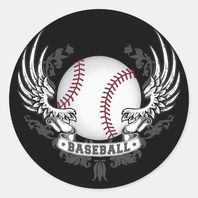 Baseball Wings Sticker (Vorderseite)