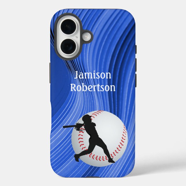Baseball with Player and Ball personalize Case-Mate iPhone Hülle (Rückseite)