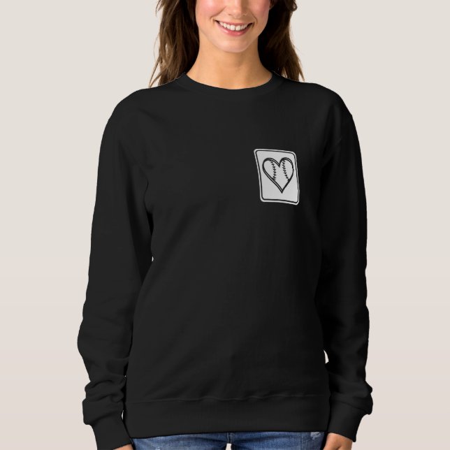 Baseball Women Teens Girls Cute Outlined Baseball  Sweatshirt (Vorderseite)